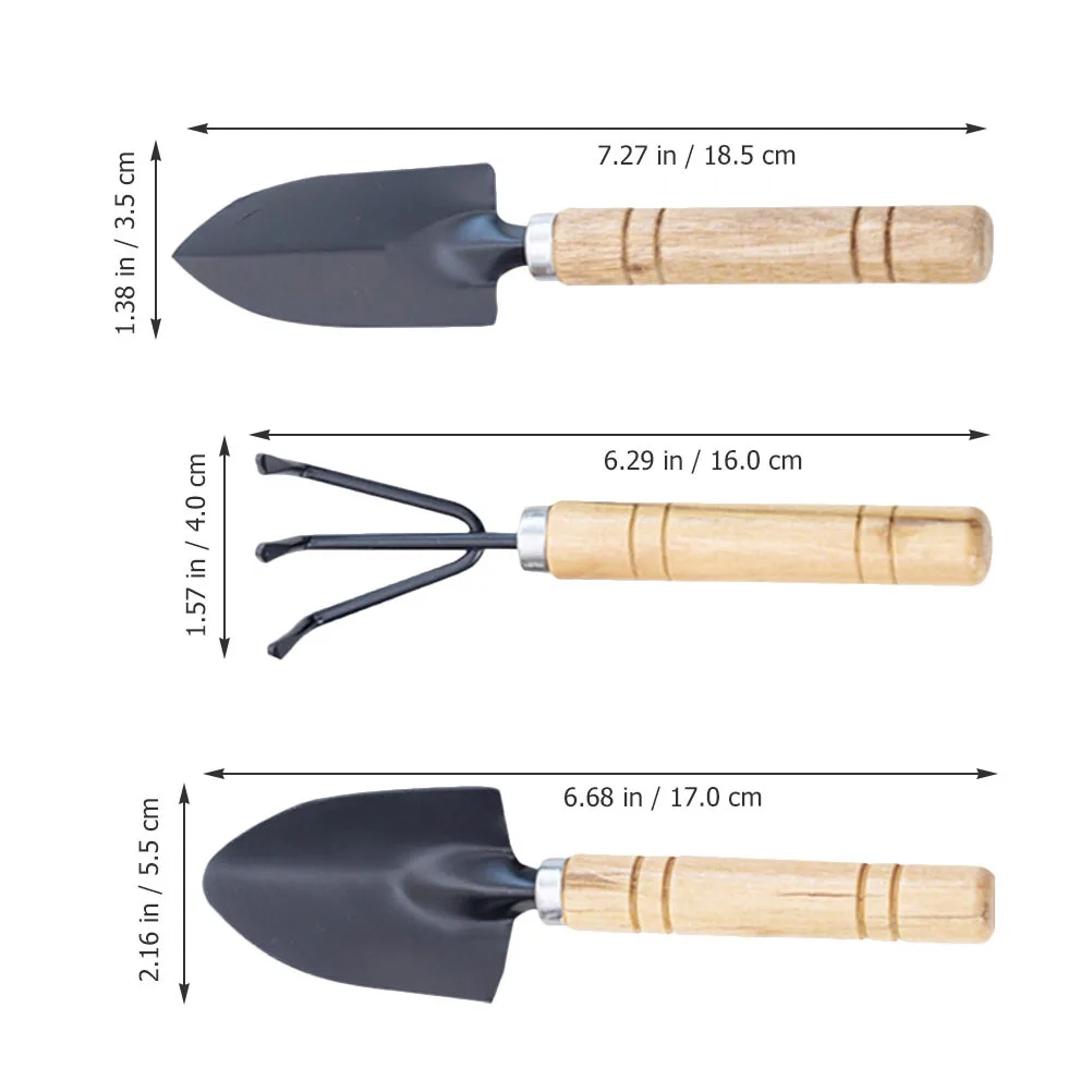 2Sets Garden Tool Set Gardening Hand Tools Outdoor Garden Trowel Rake for Planting Indoor Plants Vegetables Succulents Bonsai