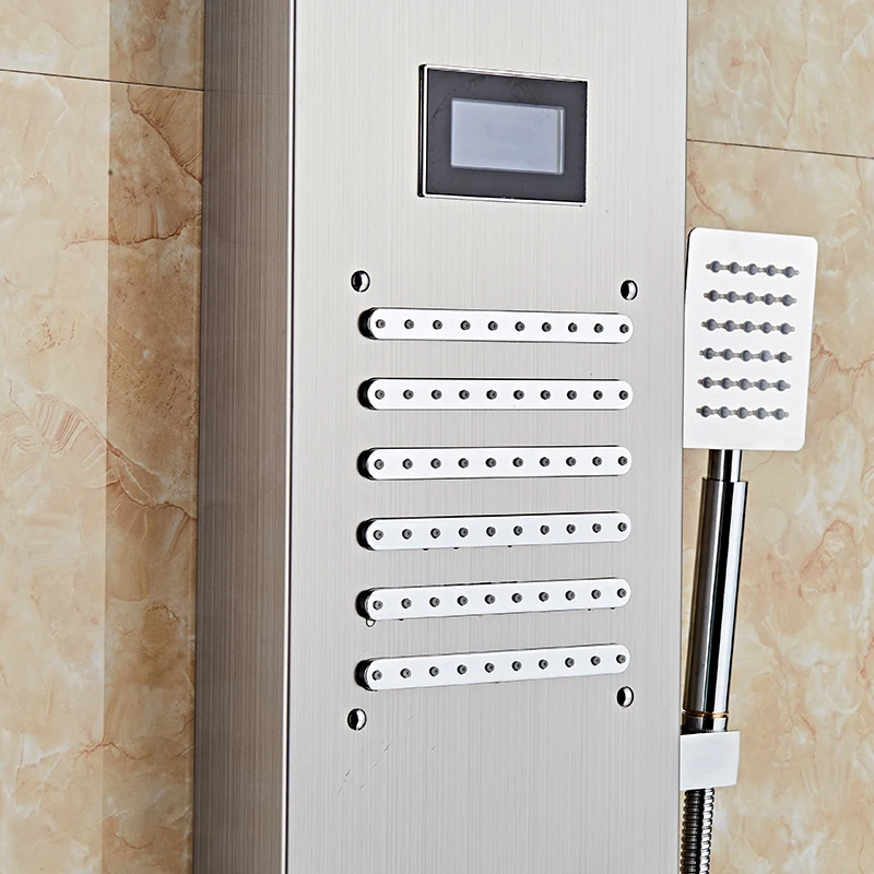 لوحة شلال الاستحمام المصقول ، طائرات تدليك الجسم ، سبوت الحوض ، مجموعة رذاذ اليد ، مجموعة لوحة دش البرج