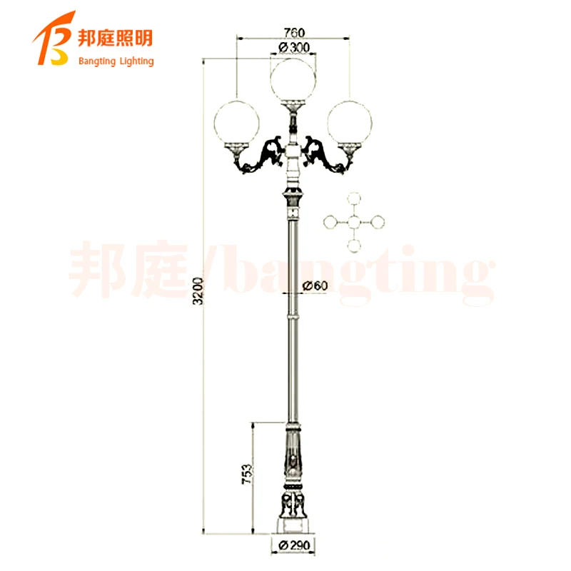 Wholesale E27 outdoor lighting bollard outdoor standing light for garden street