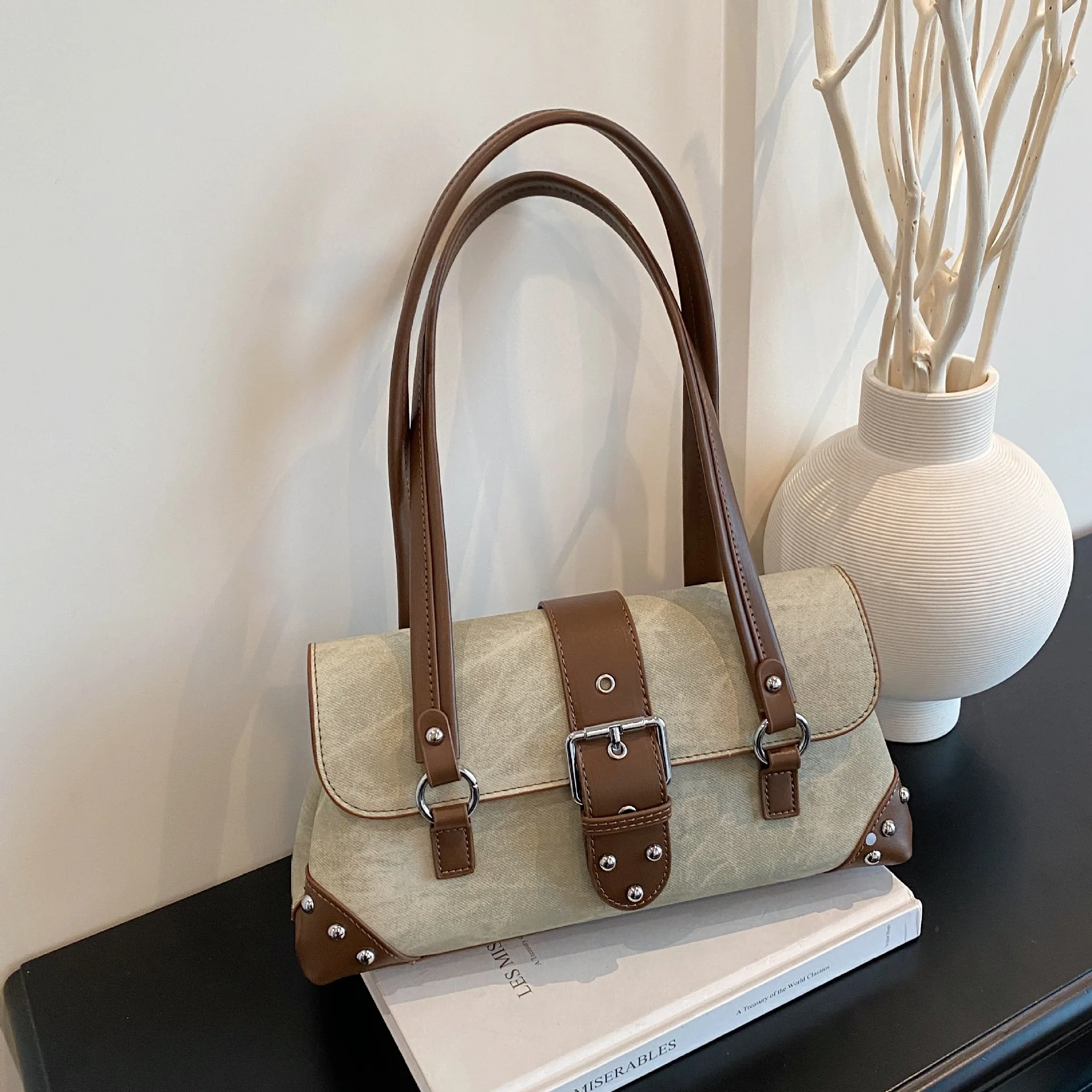 

Роскошная сумка подмышки 2024, нишевая сумка через плечо для женщин, модная пригородная сумка, шикарная сумка «день-ночь», универсальная сумка на ремне ​