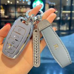 Leather Keyring Car Key Case Cover for Haval Jolion H2S H4 H7 H9 H6 H6 Coupe H6S F5 F7 F7X M6 H8 Dargo H2 Great Wall GWM Shell