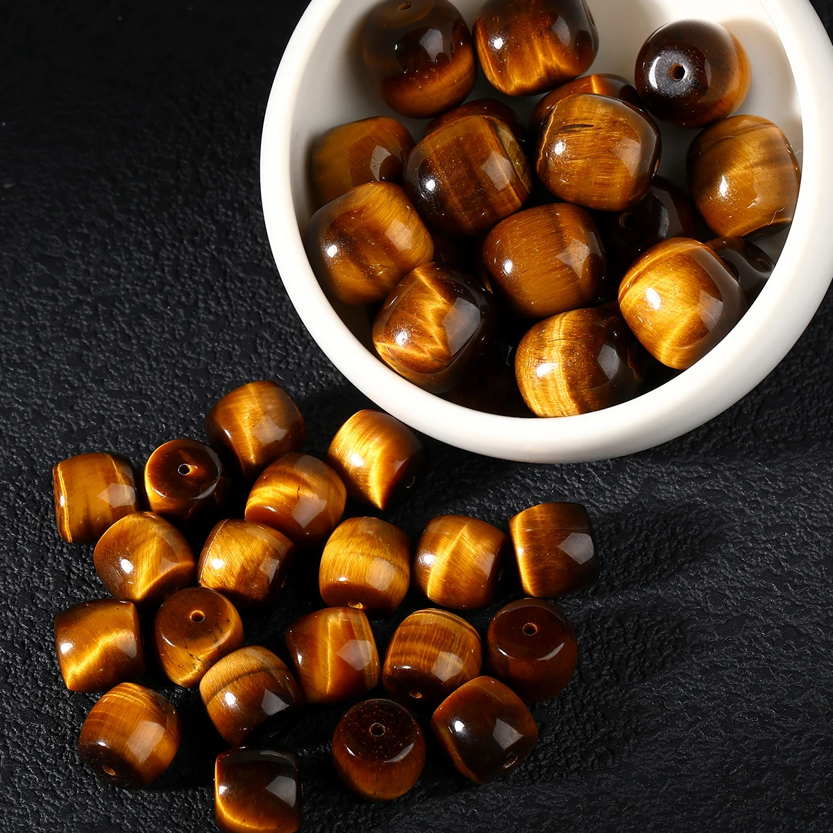 

1Pc Natural Yellow Tiger Eye Stone Barrel Shape Bead Polished Loose Spacer for Jewelry Making DIY Bracelet Necklace Accessory