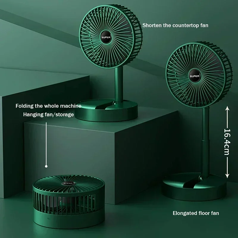 Petit ventilateur rétractable pliable USB, mini ventilateur électrique portable, charge domestique, faible bruit, veille élevée, étudiants, bureau