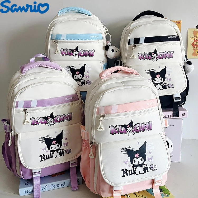 

Cute Sanrio Kuromi Backpack for Girls New Large Capacity 15-inch Laptop Cartoon School Bag for Primary To Junior High Students