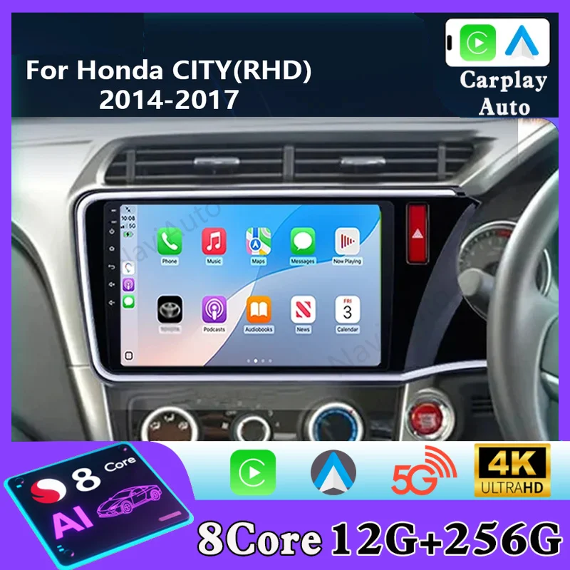 Player For Honda City Grace RHD 2014 2015 2016 2017 Car Head Unit Radio Stereo Multimedia Touch Screen  android car audio
