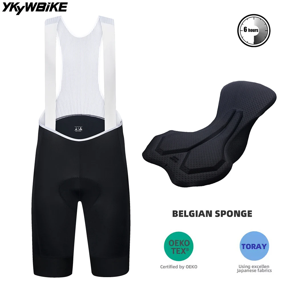 YKYWBIKE Herren-Radsport-Trägerhose mit italienischen MITI-Trägern, Rennrad-Trägerhose, Belgien und mit Schnittstelle gepolsterte Fahrradshorts MTB