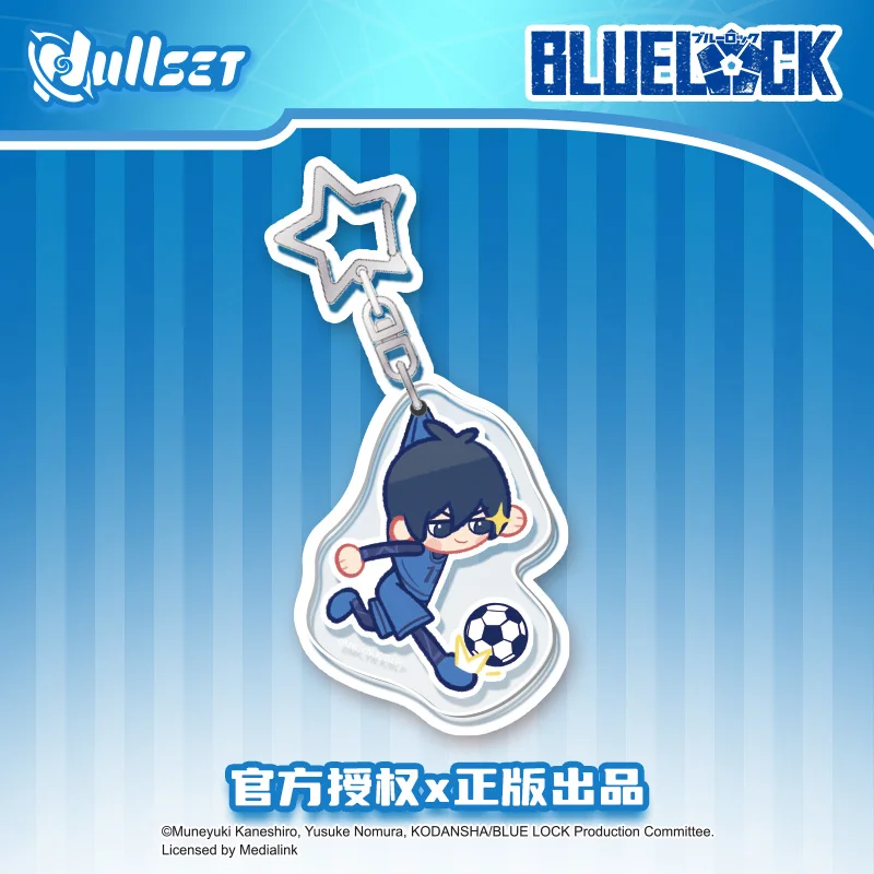 새로운 판매 정품 Nullset Blue Lock 아크릴 열쇠 고리 Yoichi Isagi Meguru Bachira 양면 펜던트 Acg 상품 깜짝 선물
