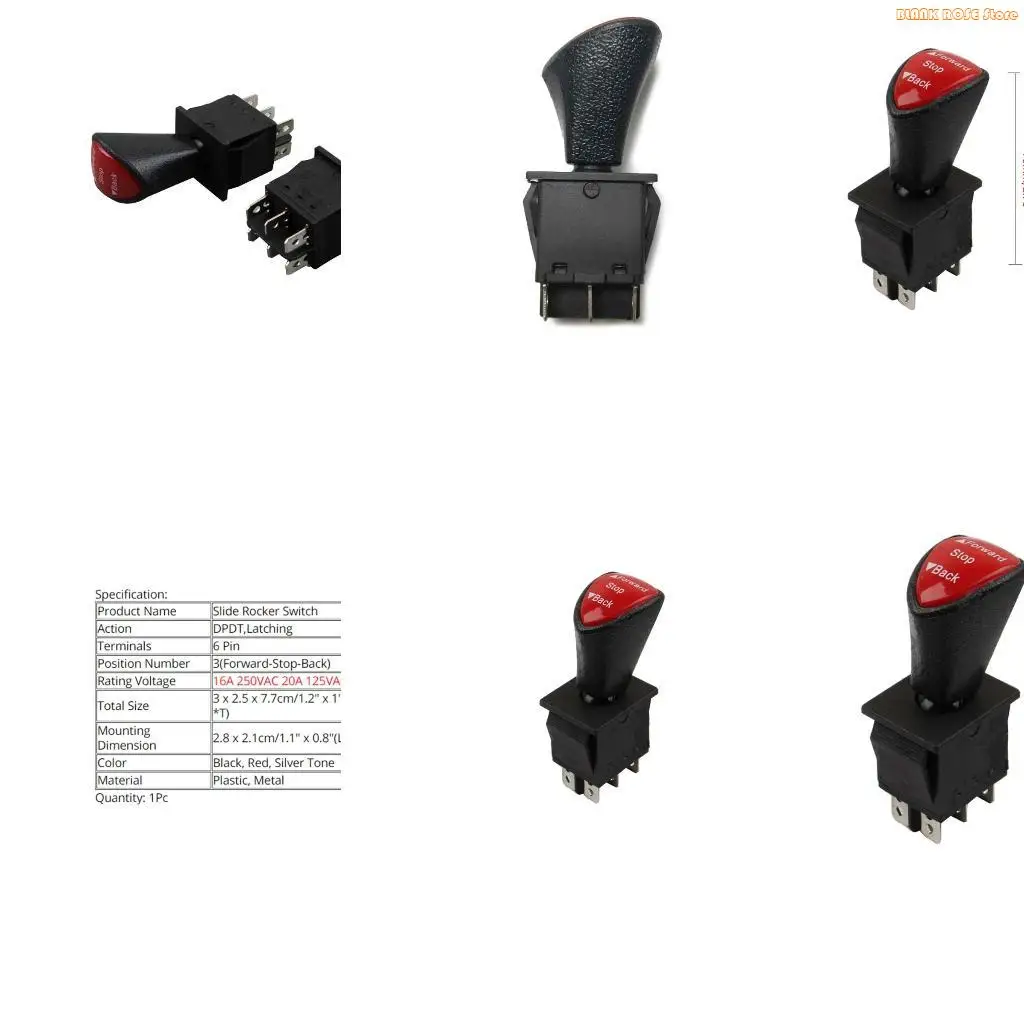 K1AE DPDT 6Pin Latching Slide Rocking Switches Practical KCD4-604-6P Car Switches Remote Controllor Accesories