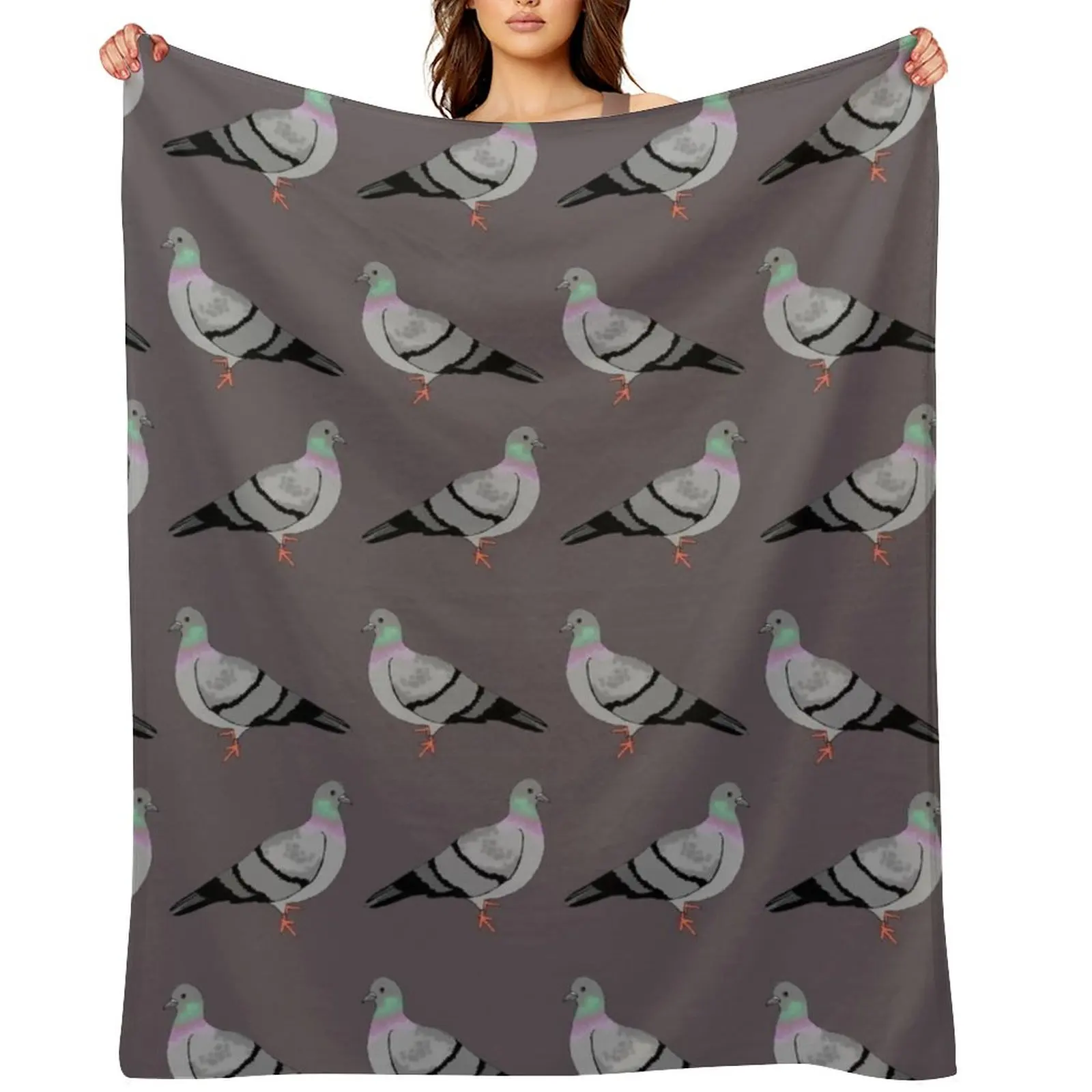 Pigeon walk Throw Blanket Softest Soft Plaid Sofa Quilt Quilt Furry Hairy Blankets