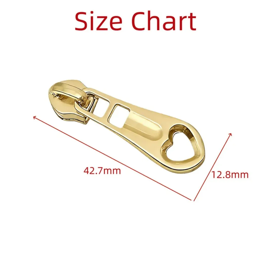 5/200Pcs 3# 5# Zipper Pulls for Nylon Zippers Tape Heart Zip Sliders Clothes Sewing Zips Puller Head DIY Repair Kits Accessories