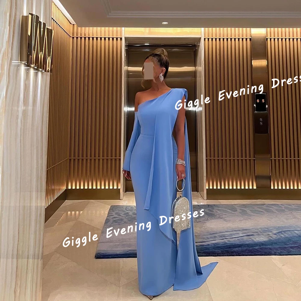 Giggle Crepe One-Shoulder Close-Fitting Elegance Prom Gown Saudi Arab Summer Floor-Length Evening Party Dresses for Women 2024