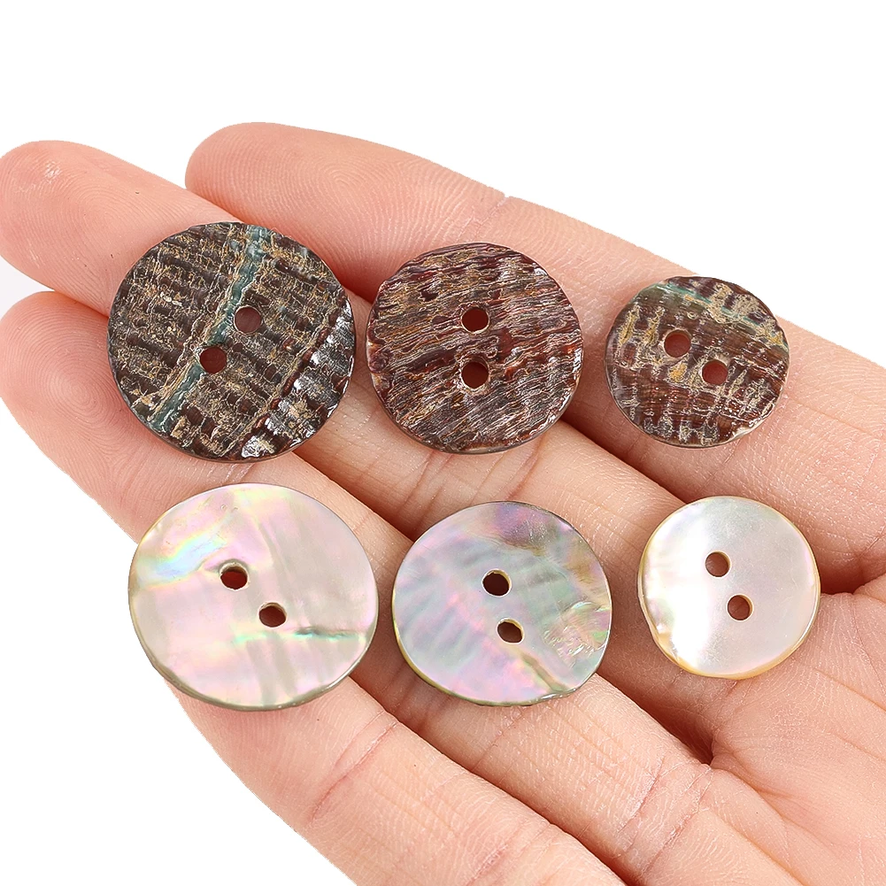 5pcs Natural Abalone Shell Buttons Mother of Pearl Round Button Garment Sewing Accessories Scrapbooking DIY Craft Embellishments