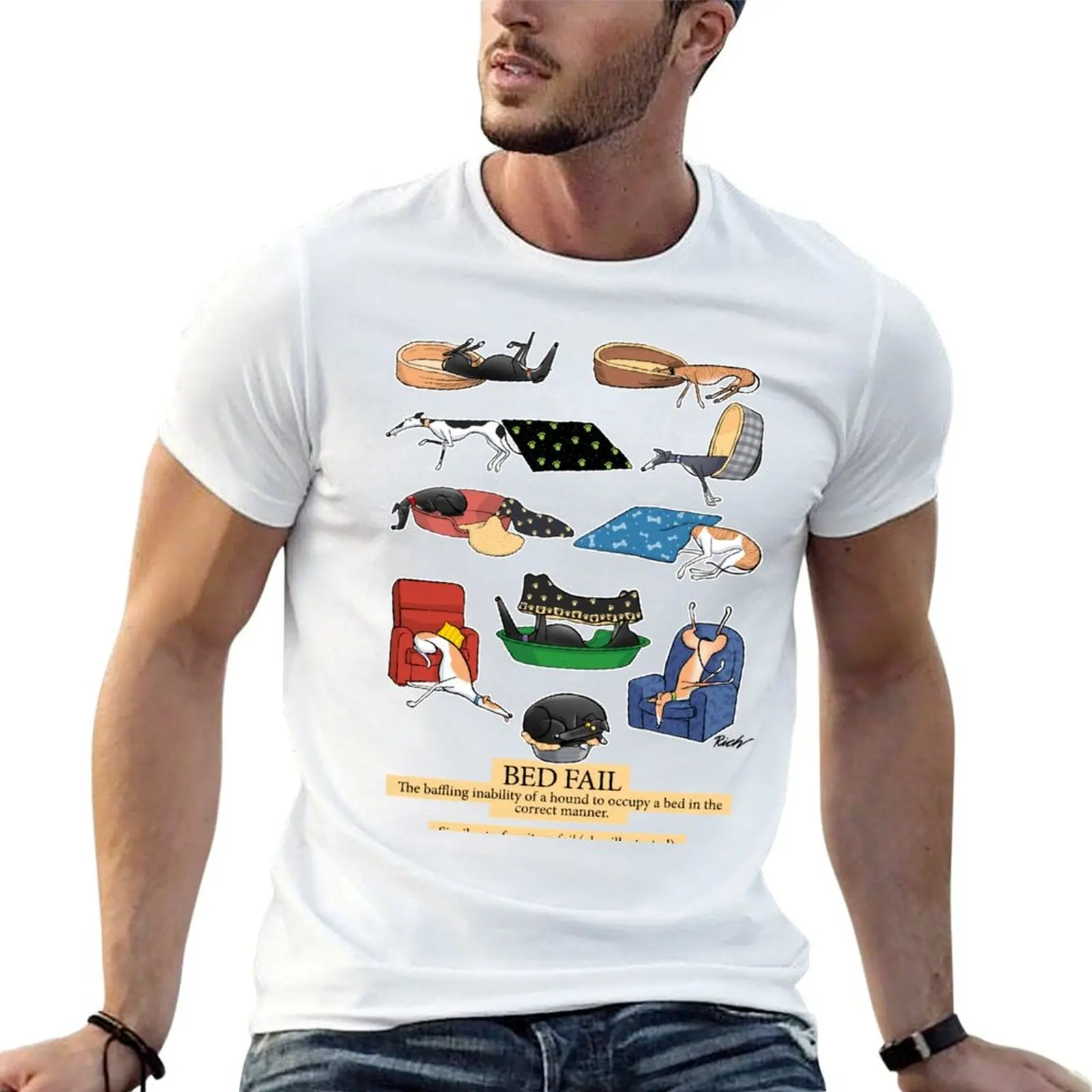 Greyhound Glossary: Bed Fail. A Redbubble exclusive design T-Shirt topping new edition mens cotton t shirts