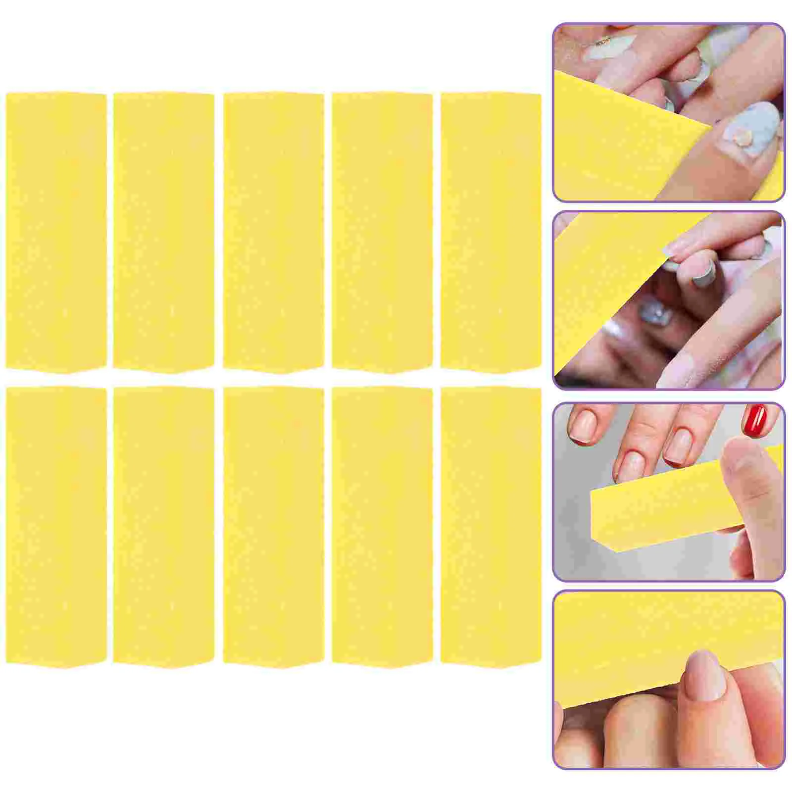 

10 Pcs Manicure Bumper Block Nail Tools Gel Polish Buffer File Toenail Sponge 4 Sided for Thick Nails