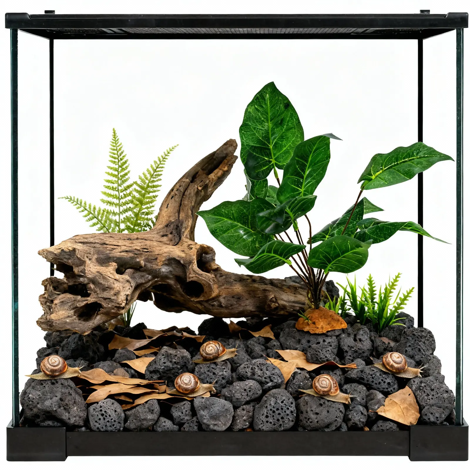 Aquarium Fish Hiding Spot - Lifelike Reptile Terrarium Plant Decoration with
