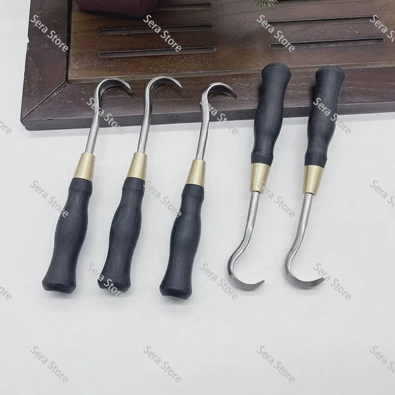 Bonsai Engraving Tool Set | Brushed Hook Knife for Bonsai Modeling & Dried Relic Making