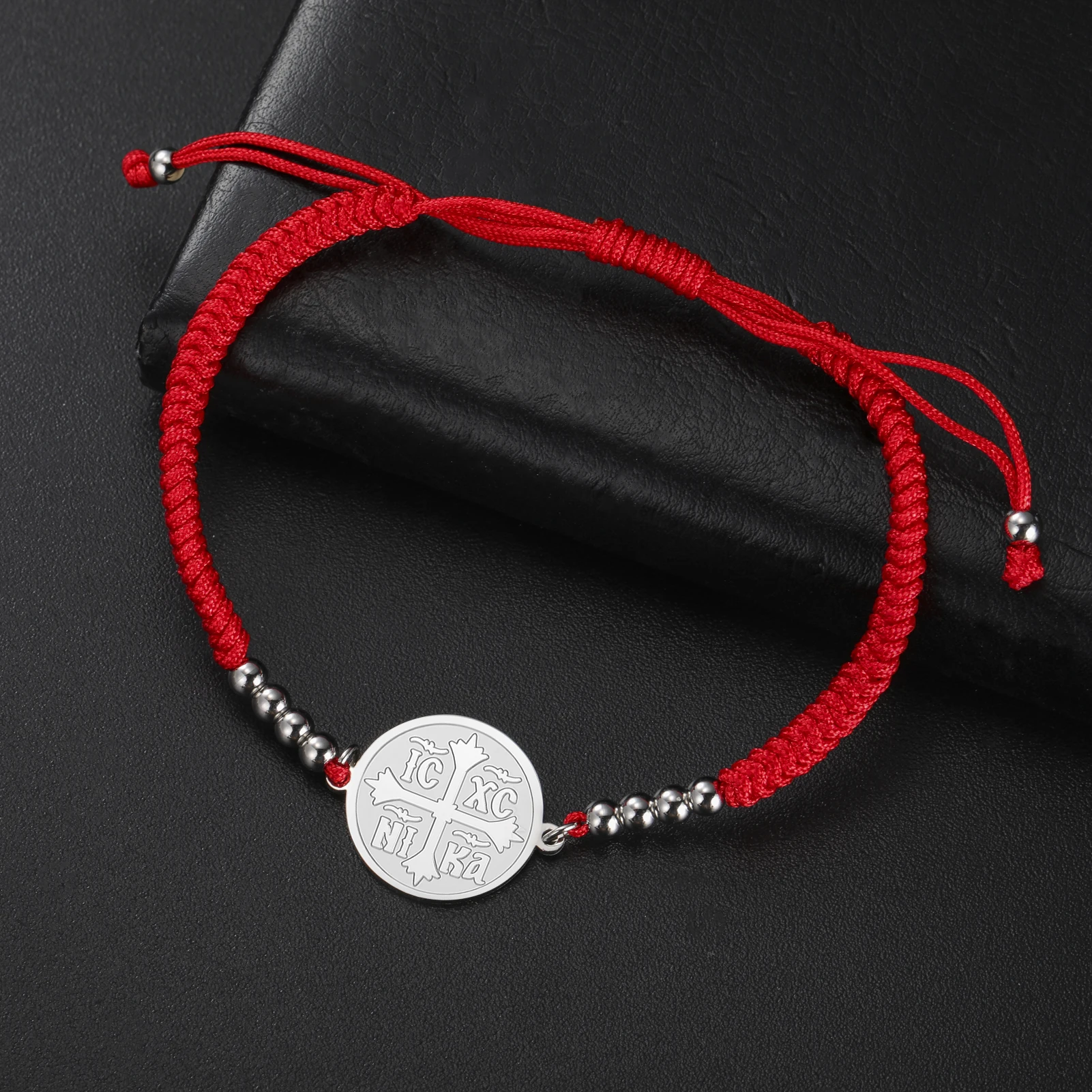 Kkjoy Orthodoxes IC XC NIKA Kreuz-Armband aus Edelstahl, Christliches Religiöses Amulett, Nie Verblassendes Glaubens-Schmuckstück, Schutzgeschenk – Detail 7
