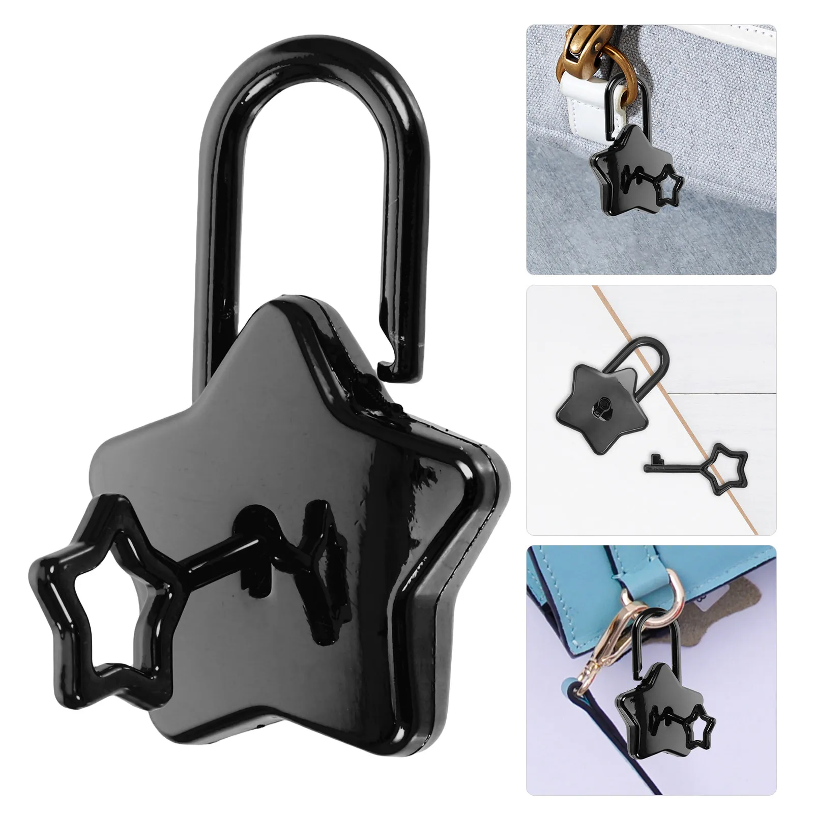 Star Shaped Mini Padlock for Notebook Zinc Alloy Lock Keyed Suitcase Luggage Diary Jewelry Box Gym Locker Security Lock