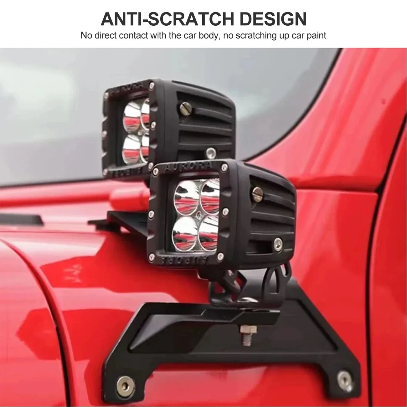Dual A-Pillar Light Mount for Jeep Wrangler JL 2018-2022 2023 Windshield LED Light Mounting Brackets Off-Road Light Bar Brackets