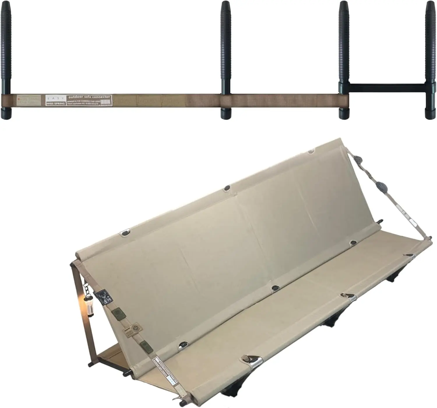 

Outdoor Sofa Connector - Camping Cot Converts To Loveseat Camping Chair - Connector For Folding Tent Camping Cot Bed, Portable
