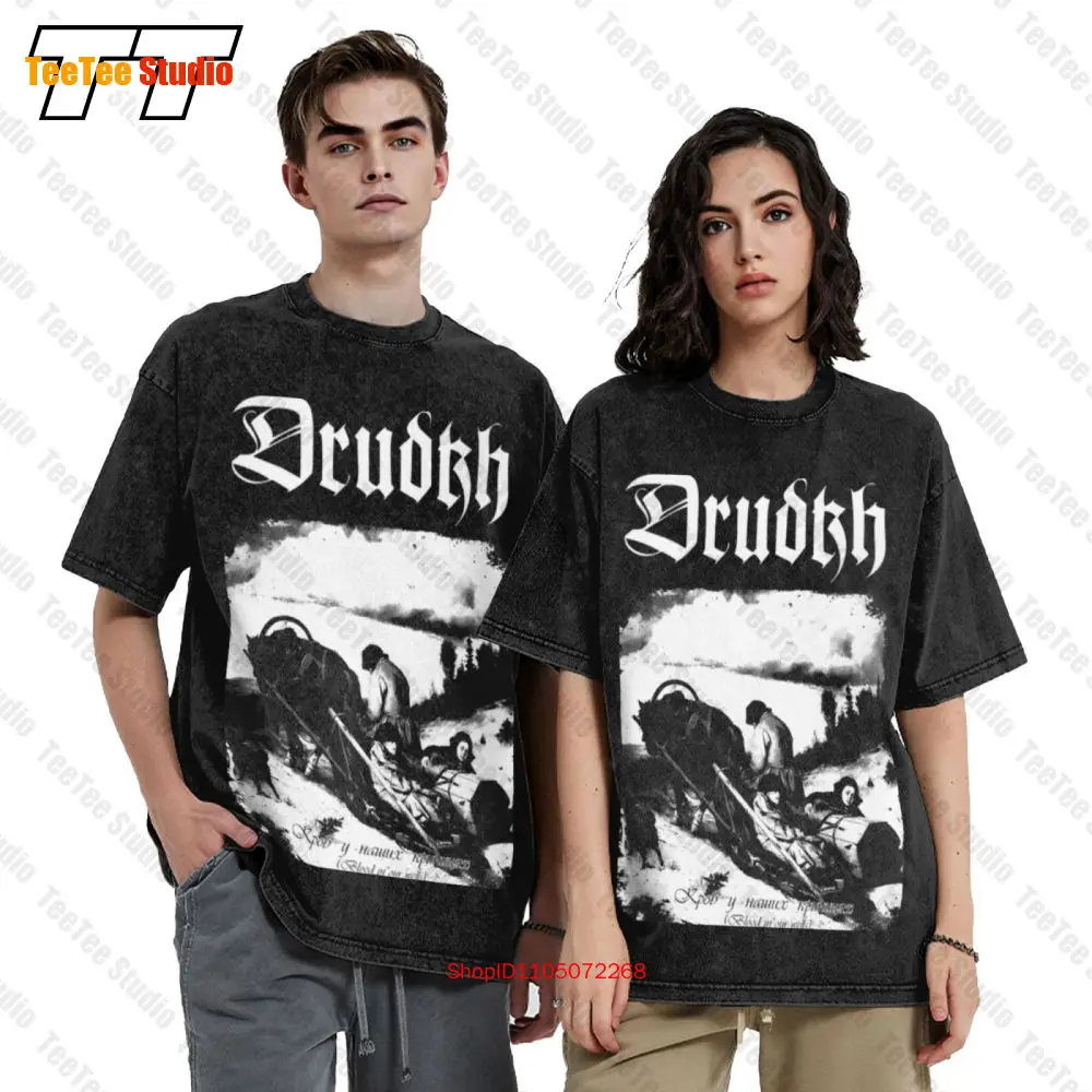 Drudkh Vintage Oversized T-Shirt Nokturnal Mortum Mgla Kroda Darkthrone Hate Forest Horna VZ0F