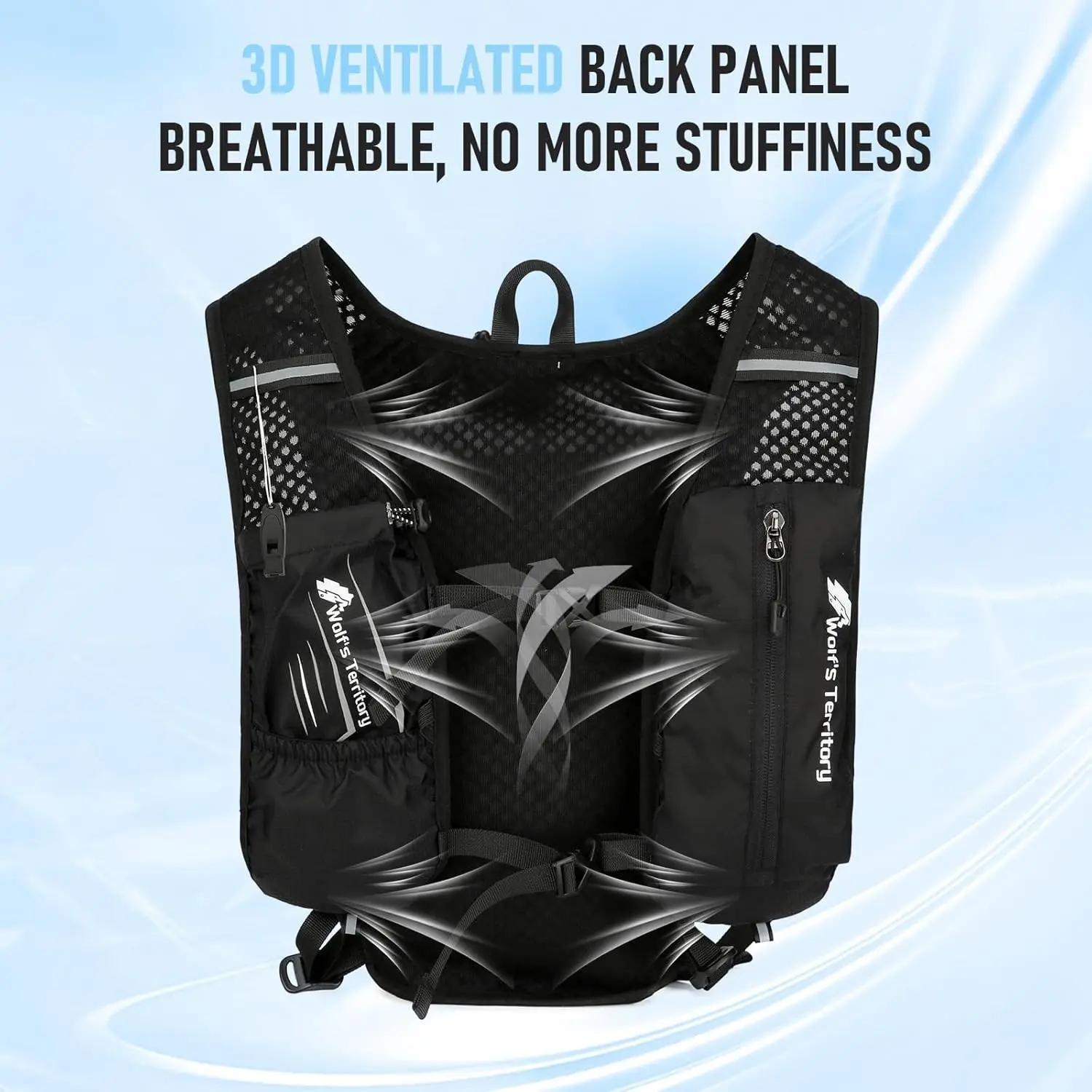 Running Vest For Men Women Lightweight Breathable Hydration Backpack Functional Running Vest For Cycling Hiking Marathon