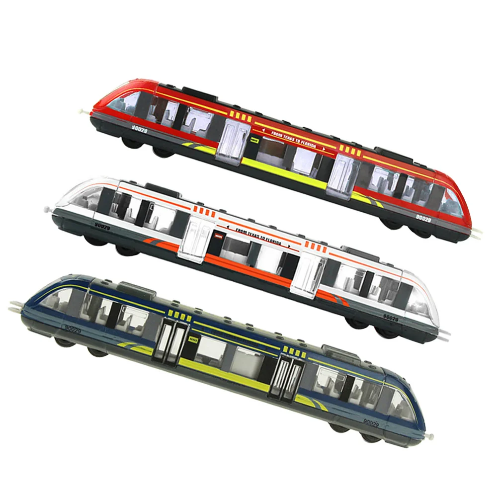 

3Pcs Electric Train Set Kids Simulation Educational Plaything Durable Alloy Material Travel Friendly Early Classroom Preschool