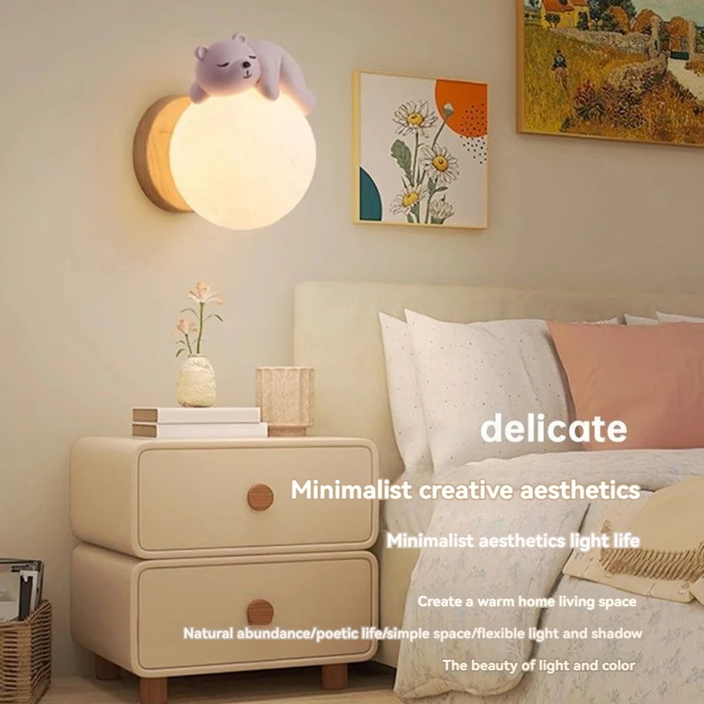 

AC88-Dimmable Hardwired Modern LED Wall Light Kids Bedroom Wall Mounted Lamp For Living Room Hallway Restaurant