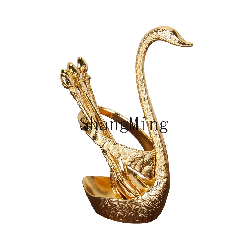 

PYH Fruit Fork Set Zinc Alloy Creative Cute Household Fruit Stick Fruit Stick Fork Cygnus Tableware