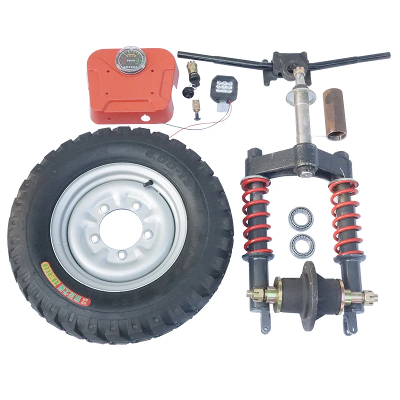 Electric tricycle front fork trailer parts 2-ton modified single card shock absorber front wheel steering assembly