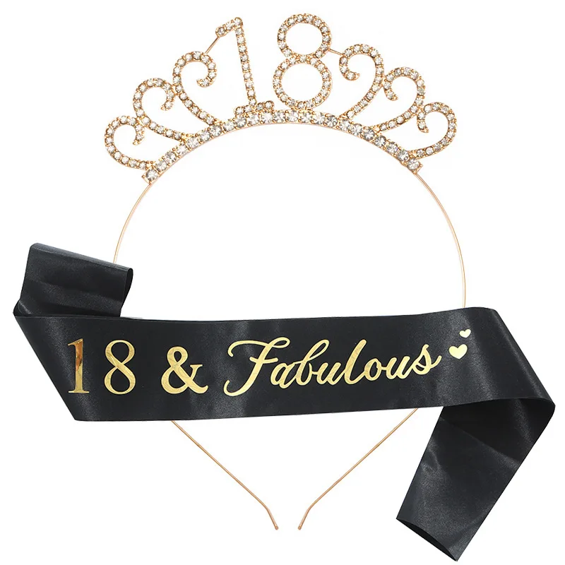 النساء حفلة عيد ميلاد الرقمية عقال للرأس على شكل تاج حزام الكتف 18 21 30 40 50 60 70 أنثى عيد ميلاد القبعات سبيكة إكسسوارات الشعر