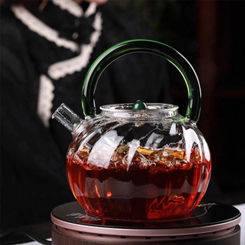 

Heat-resistant Glass Health Boiled Teapot Large Capacity Pu'er Tea Teapot Steam Pot Electric Ceramic Stove Available GlassTeapot