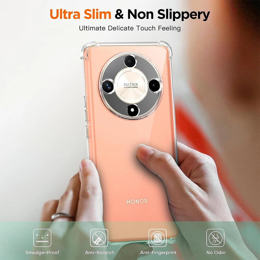 Capa macia à prova de choque para huawei honor magic 6 5 4 3 magic6 magic5 magic4 pro lite ultimate ultra fino silicone transparente capa traseira