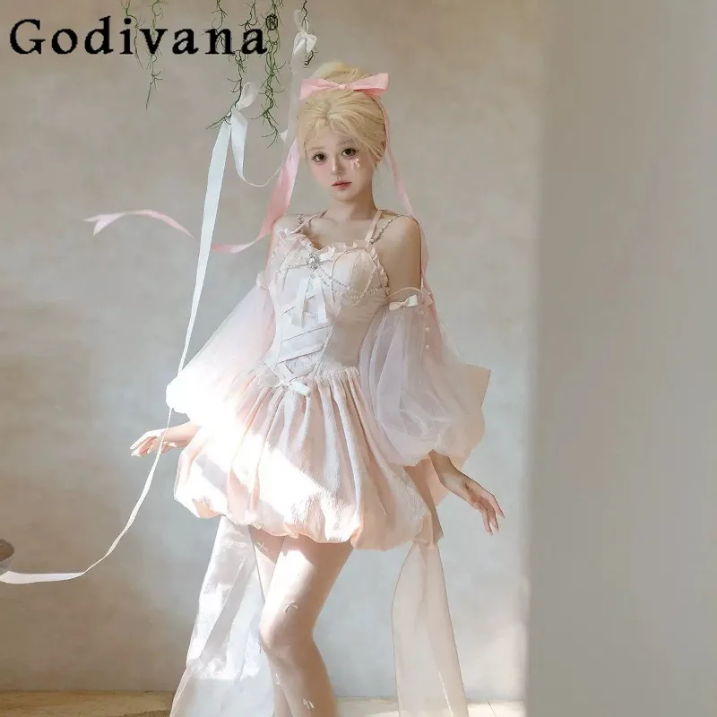 

Original Elegant Cute Short Lolita Dress for Girls Sweet Lolita Strap Princess Style Dress Women's Birthday Party Banquet Dress