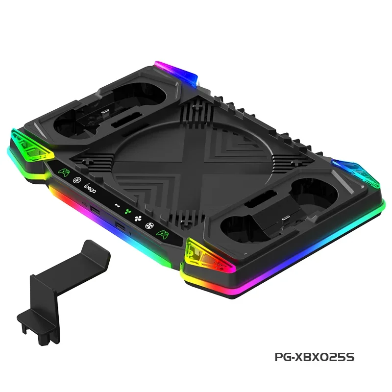 Ipega PG-XBX025S Cooling Fan base For Xbox Series X Host multifunctional charging RGB temperature control headphone hook