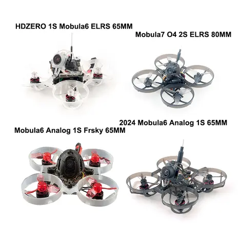 HappyModel Mobula6 1S 65mm / Mobula7 HD O4 2S 80mm Brushless Bwhoop FPV Racing Drone con 4in1 Crazybee F4 Lite Runcam Nano3