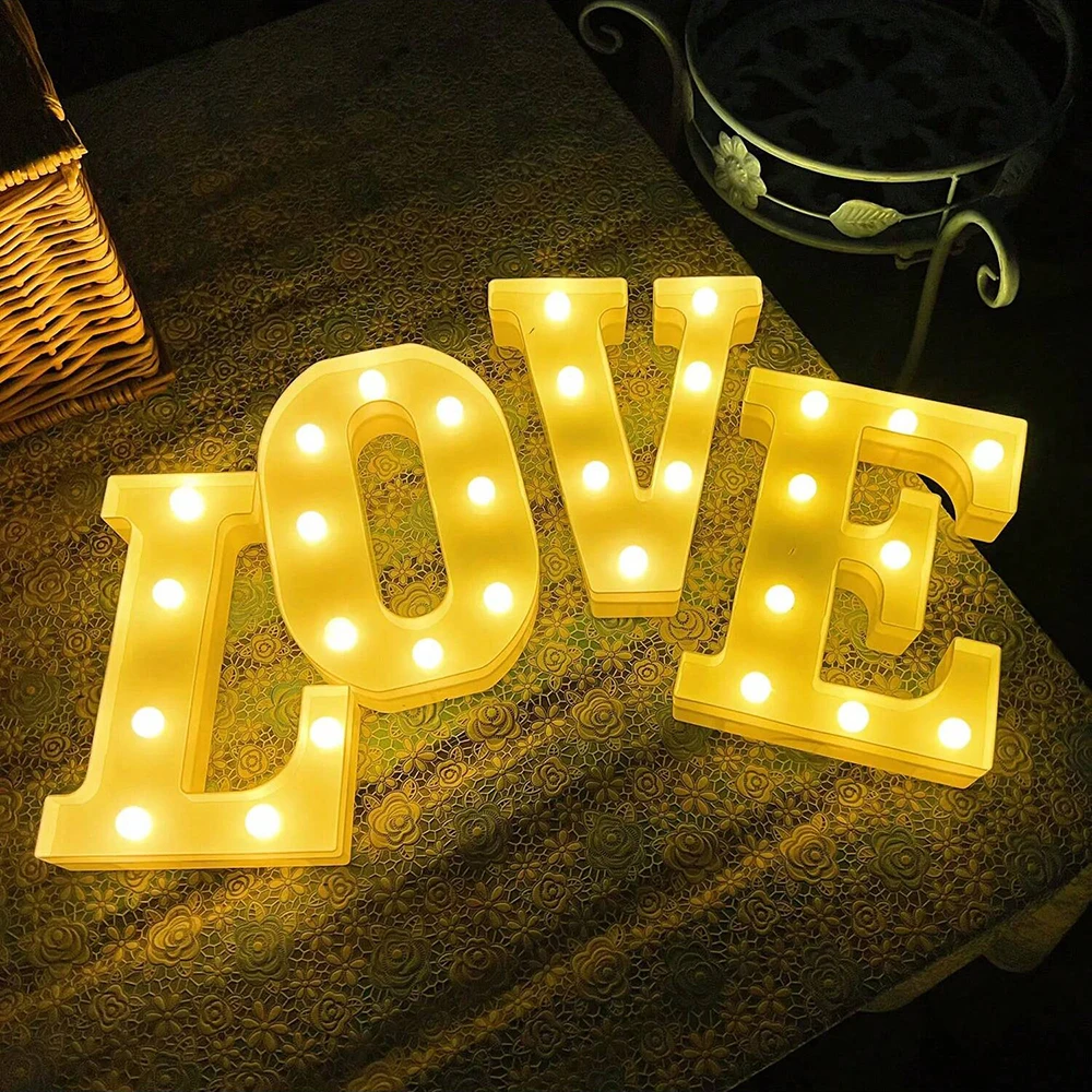 1Set Alphabet Letter LED Lights,Marry Me,Love,Bar,Boo,Baby,Fall Combination lamp,Wedding Birthday Decor