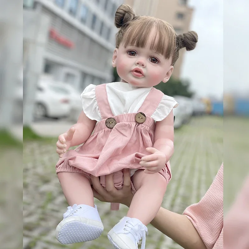 

55CM Already Painted Finished Reborn Toddler Girl Doll Full Body Soft Silicone Vinyl Betty 3D Skin Visible Veins