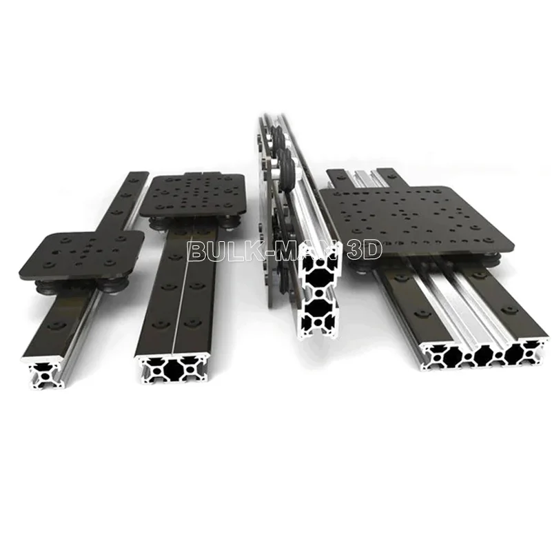 2Pcs OpenBuilds OpenRail Linear Rail V-Slot Rail Aluminum Extrusion Open Rail 500mm 1000mm 1500mm Length Black Anodized