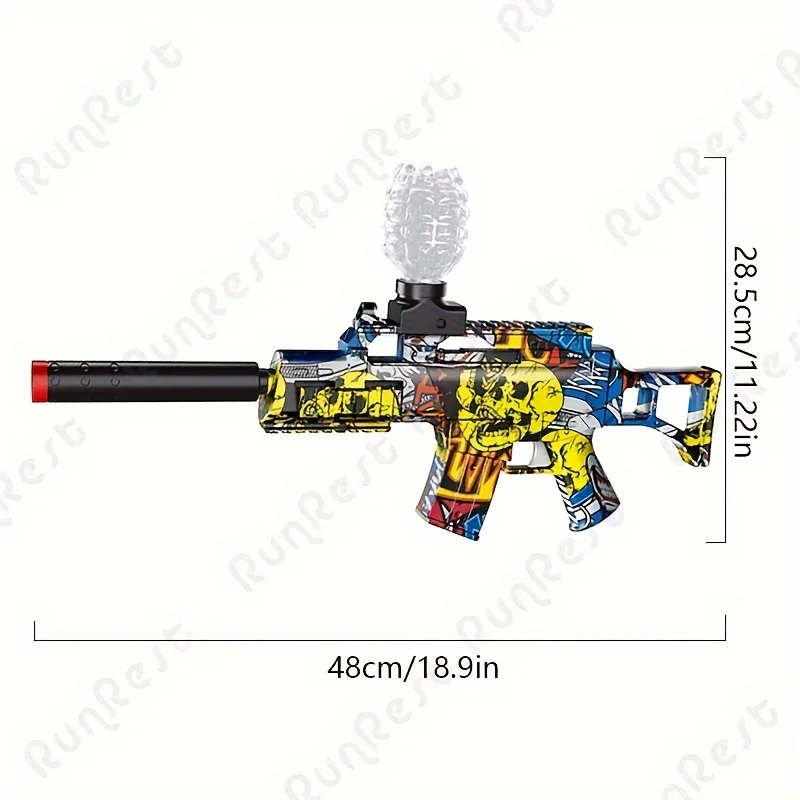 젤 볼 블래스터 -7.4V 전기 블래스터 건 고속 스플래터 볼 장난감 소총, 오래 지속되는 충전식 배터리 수명 - 야외