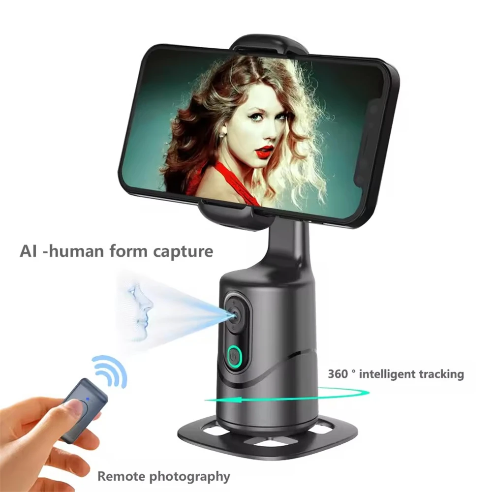 

MEUYAG Automatic facial tracking phone holder with remote control and gesture control, 360 ° rotating phone camera holder