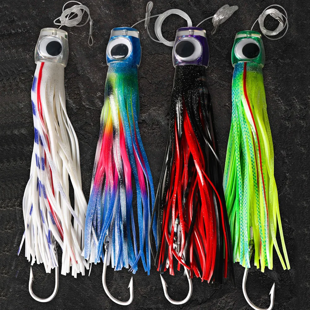 

1pc Deep Sea Trolling Skirt Tuna Lures 34cm 260g/13.4inch 9oz Boat Fishing Tackle Saltwater Lures for Mahi Marlin Wahoo Billfish