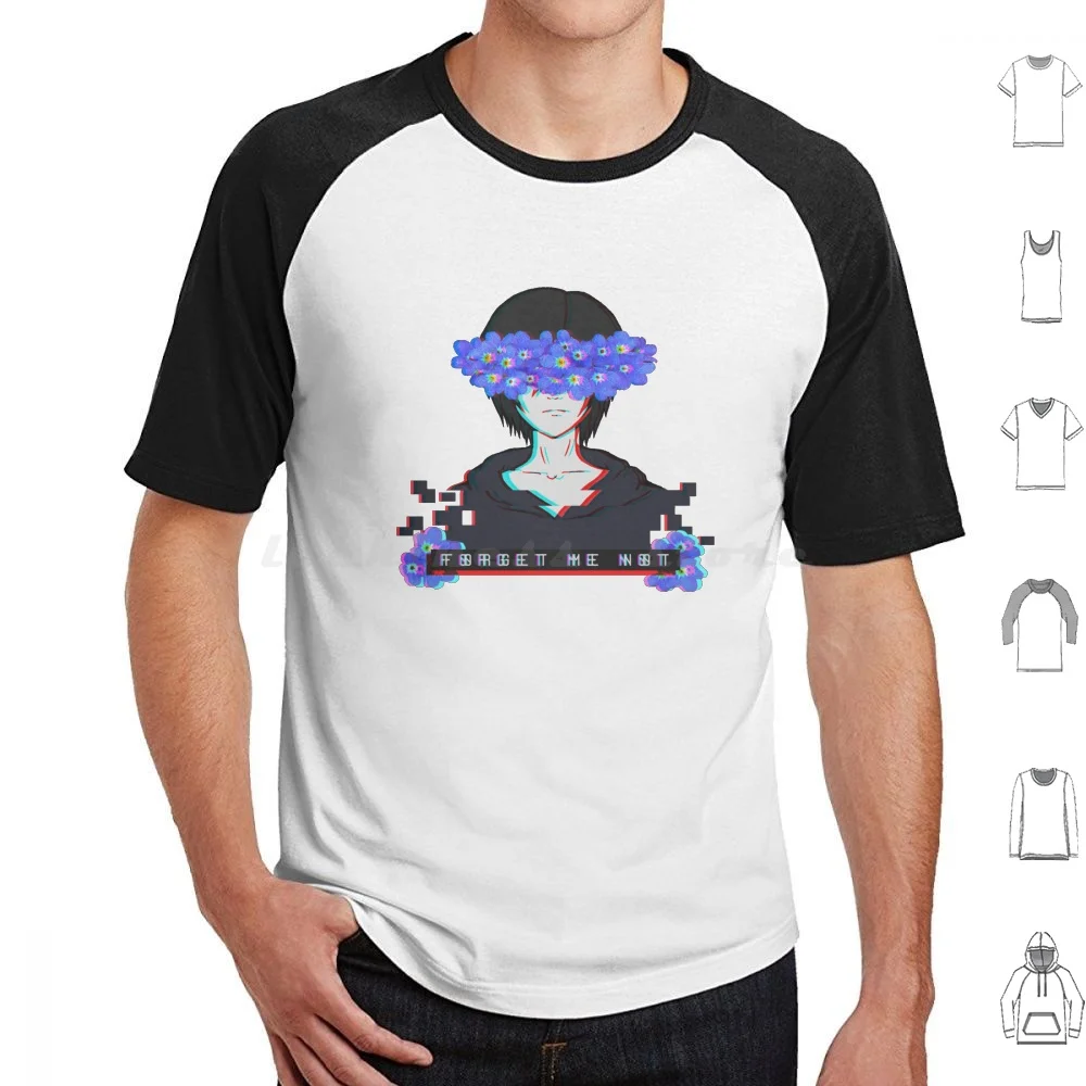 Camiseta Xion-Forget Me Not, talla grande, 100% algodón, Kingdom Hearts Kh3, Xion, flores, chica de Anime triste, Glitch Kh Roxas Kh2