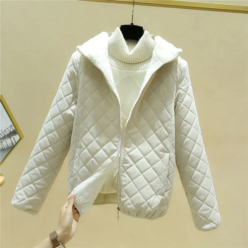 Spring Autumn Women\'s Thin Light Down Cotton Jacket 2023 Korean New Fleece Warm Cotton Outcoat Padded Jacket Female Short Coat