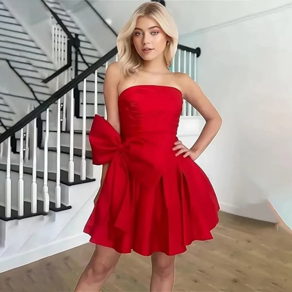 

Women's Formal Evening Gowns Sleeveless Off Shoulder A-Line Bowknot Pleated Evening Dresses Formal Gowns Party Cocktail Gowns