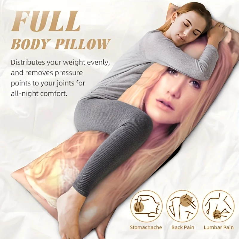 Custom Make Your Own Long Body Pillow Upload Full Body Portrait -Only pillowcase Pet Picture Personalized Extra Long Sleeping