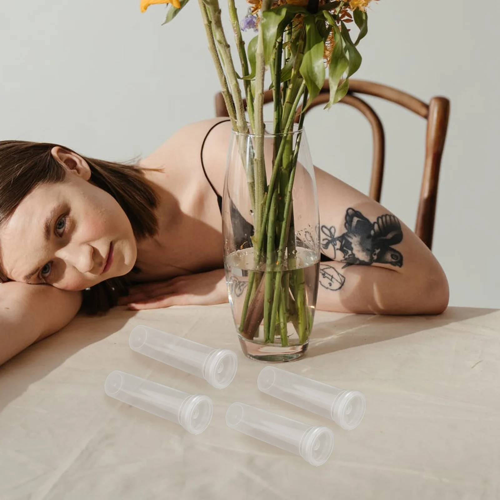 

50 Pcs Flower Nutrition Tube Water Preservation Mini Freshness Tubes Floral Plastic Supplies for Arrangement Longevity