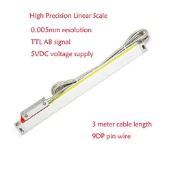 Slim High Precision 0.005mm Thin Lathe Linear Scale TTL 50 100 150 200 250 300 350mm 20x28mm Small Linear Encoder Grating Ruler