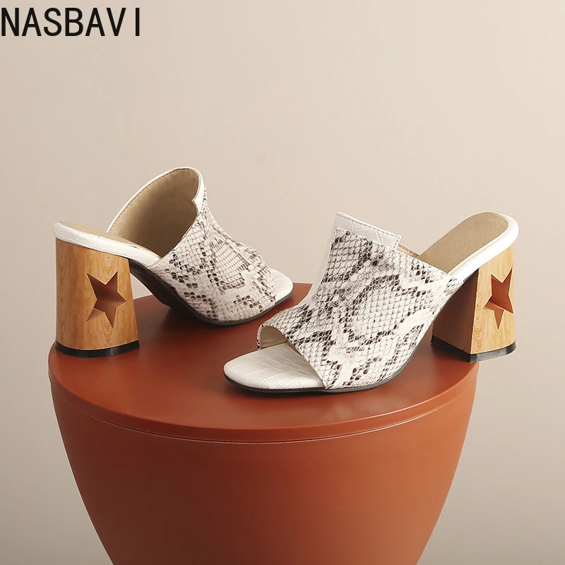 

NASBAVI Brand New Ladies Peep Toe Summer Sandals Fashion Mixed Colors Chunky High Heels Women Sandals Party Woman Shoes 35-45