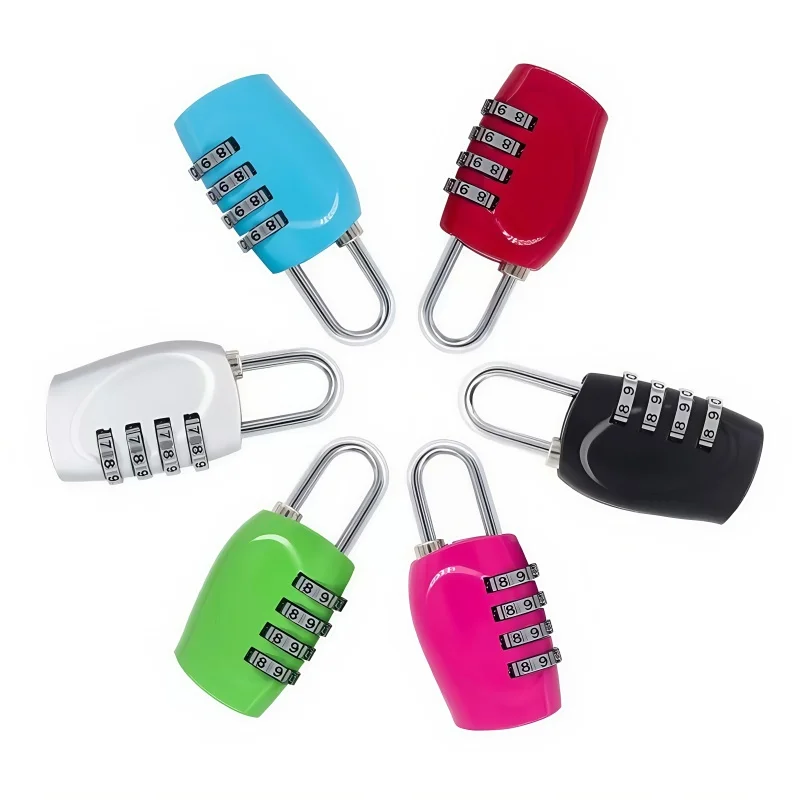 Popular 4-digit Password Padlock 6-color Gym Locker Anti-theft Combination Lock Luggage Travel Safety Lock Zinc Alloy Hardware